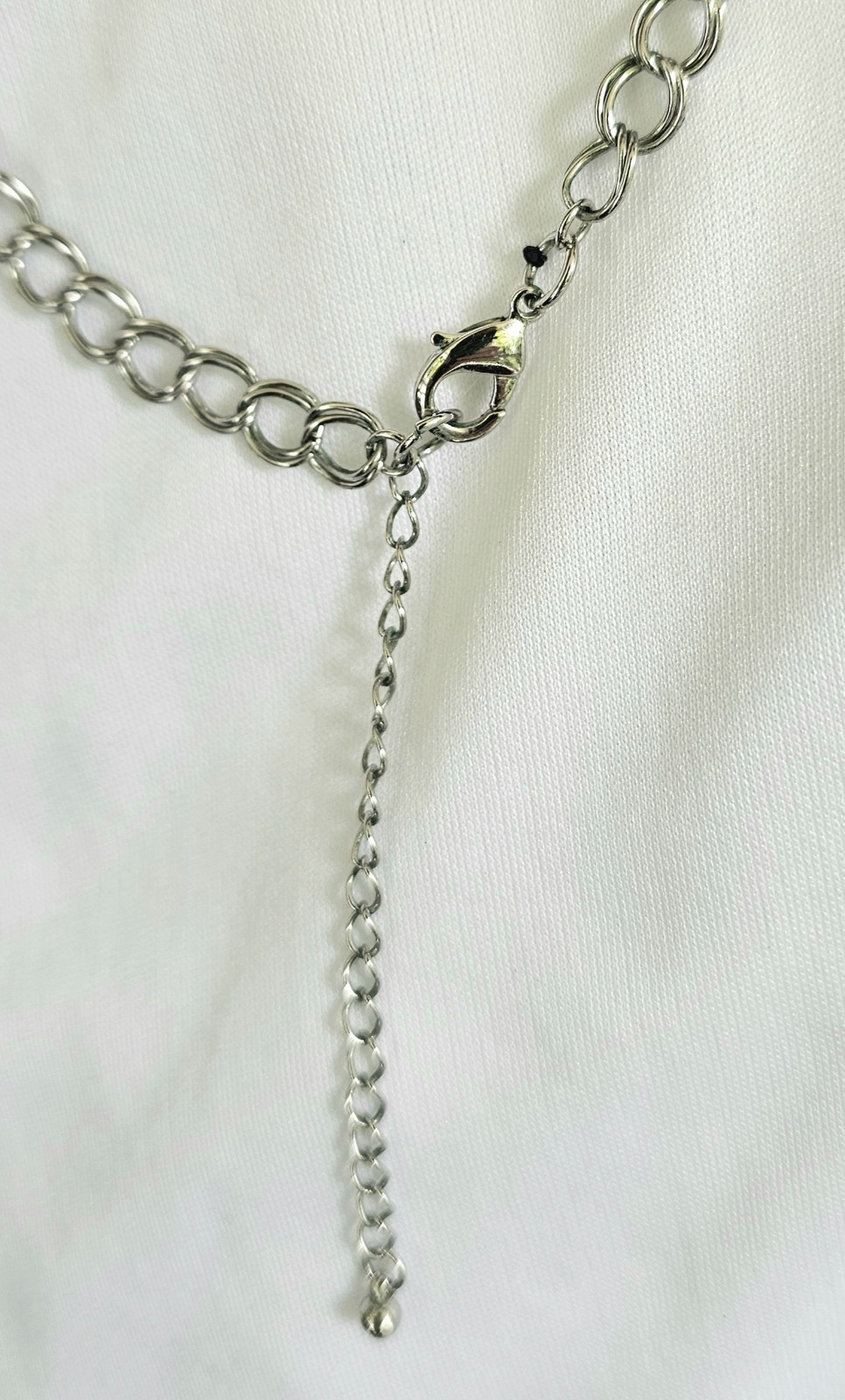 Adrienne 24 Multi Strand Necklace Faux Seed Pearl Silver Black Designer Jewelry