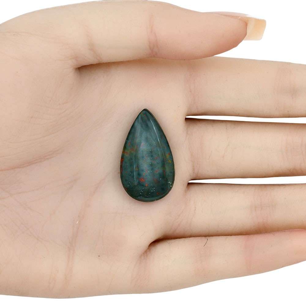 Natural Blood Stone 28.25×16.7×5 mm Pear Shape Polished Gemstone LS02189-32