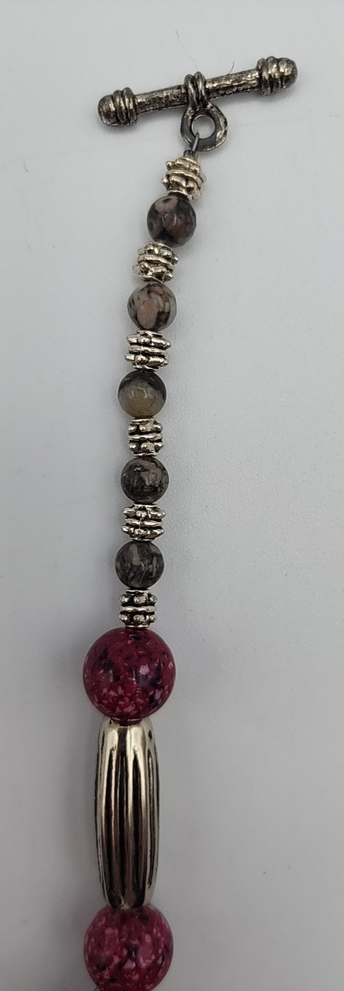 Necklace Artisan Handmade Agate & Silverplate 18″