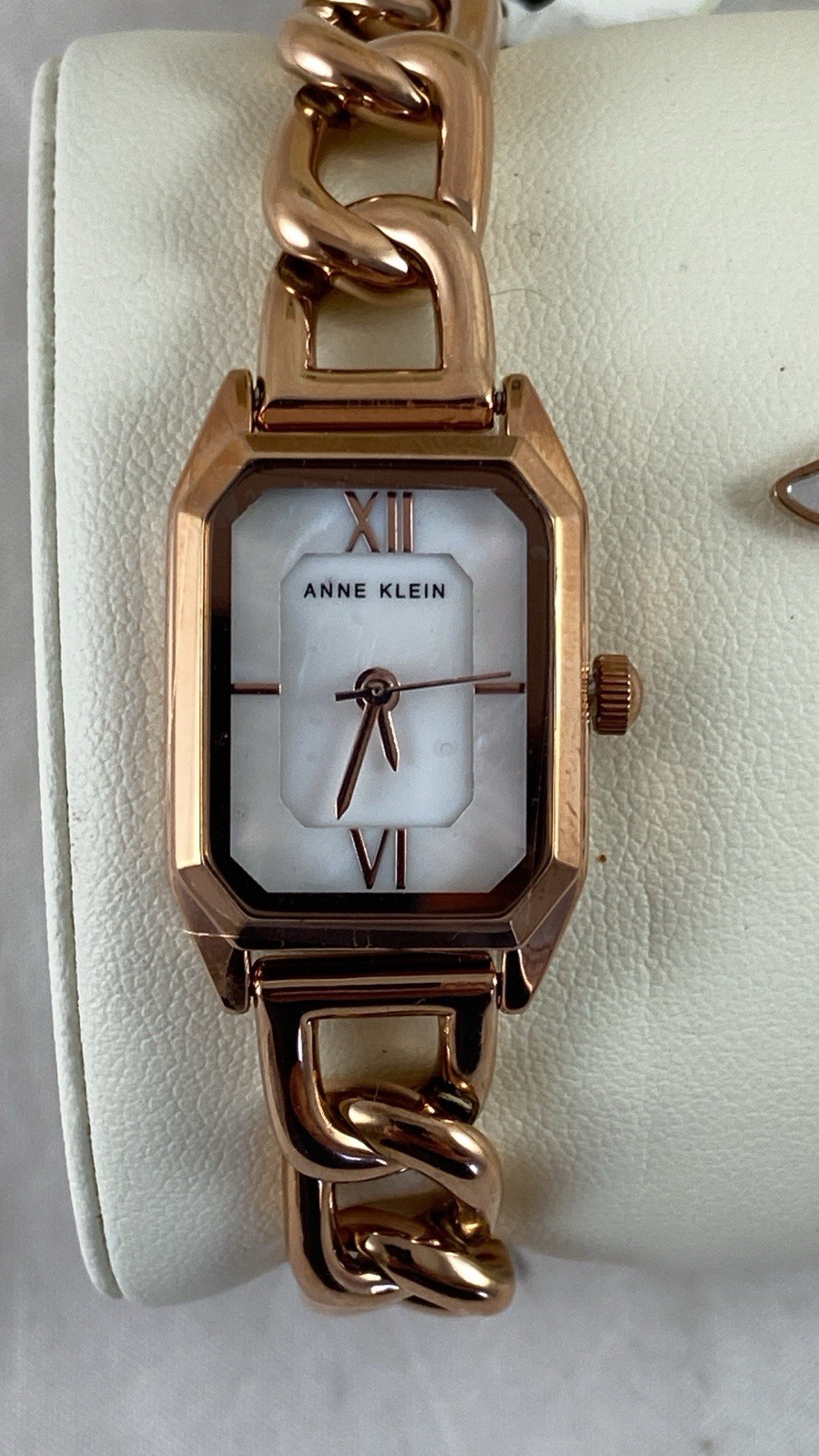 Anne Klein Women’s Watch & Bracelet Set Rose Gold Mother Of Pearl Butterfly NEW