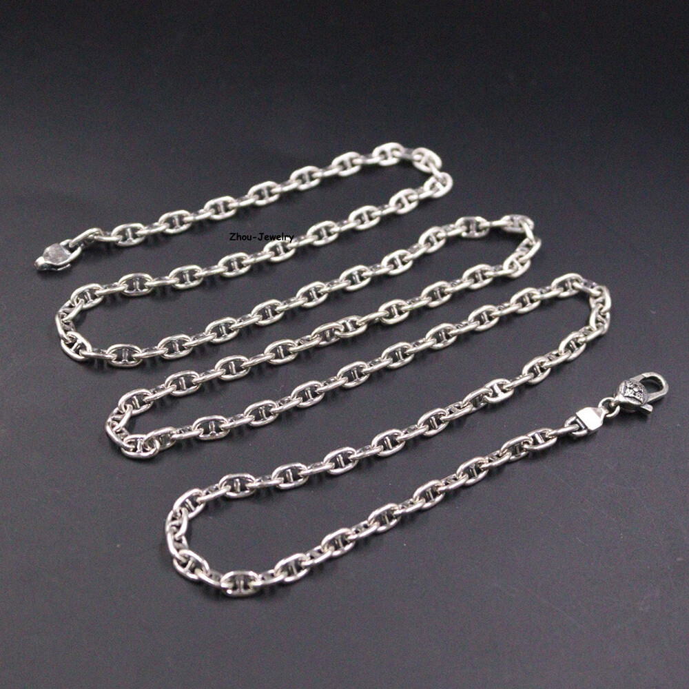 Real S925 Sterling Silver Chain 3.5mm Anchor Link Necklace 16-17g 21.6in