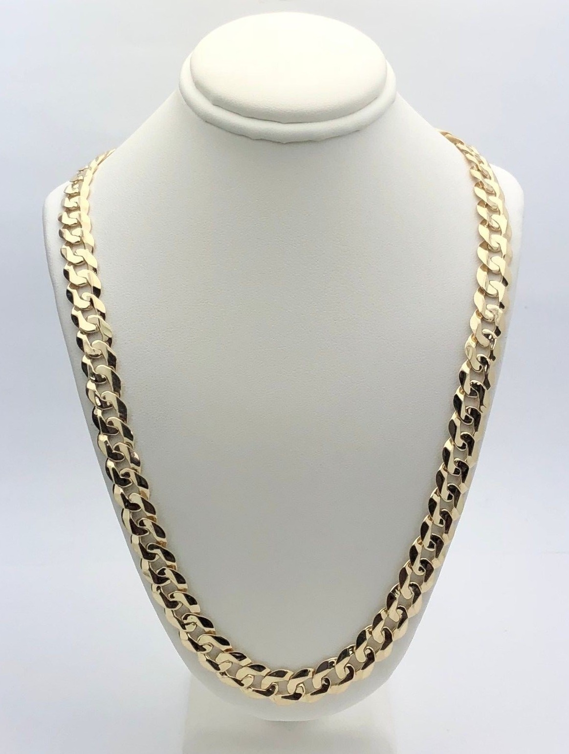 10k Yellow Gold Solid Curb Cuban Link Chain Necklace 24″ 9mm 45.4 grams