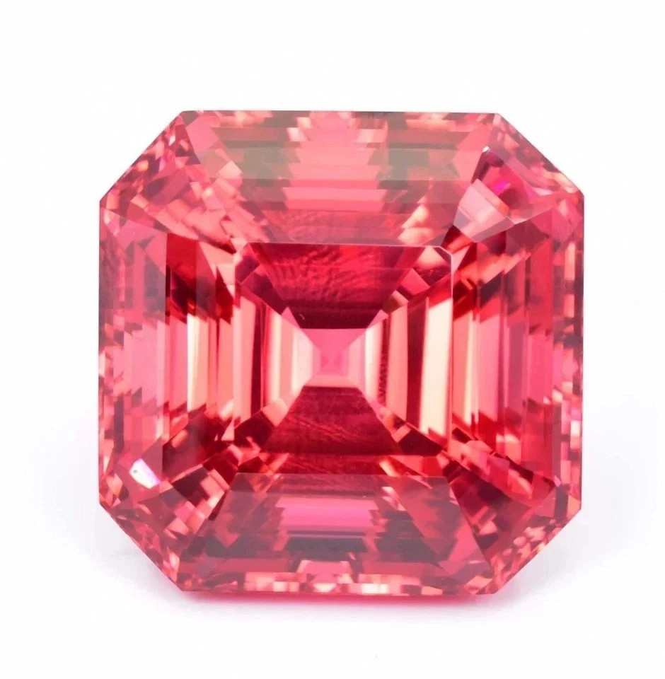 12.07 Ct+ Certified Natural Padparadscha Sapphire Asscher Cut Loose Gemstone A+