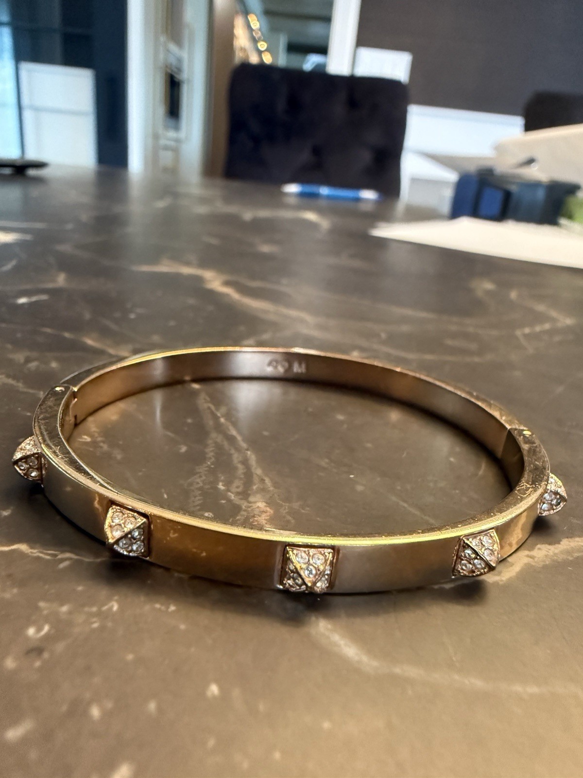Swarovski Dextera bangle Pavé, White, 18K rose gold plated – Size medium
