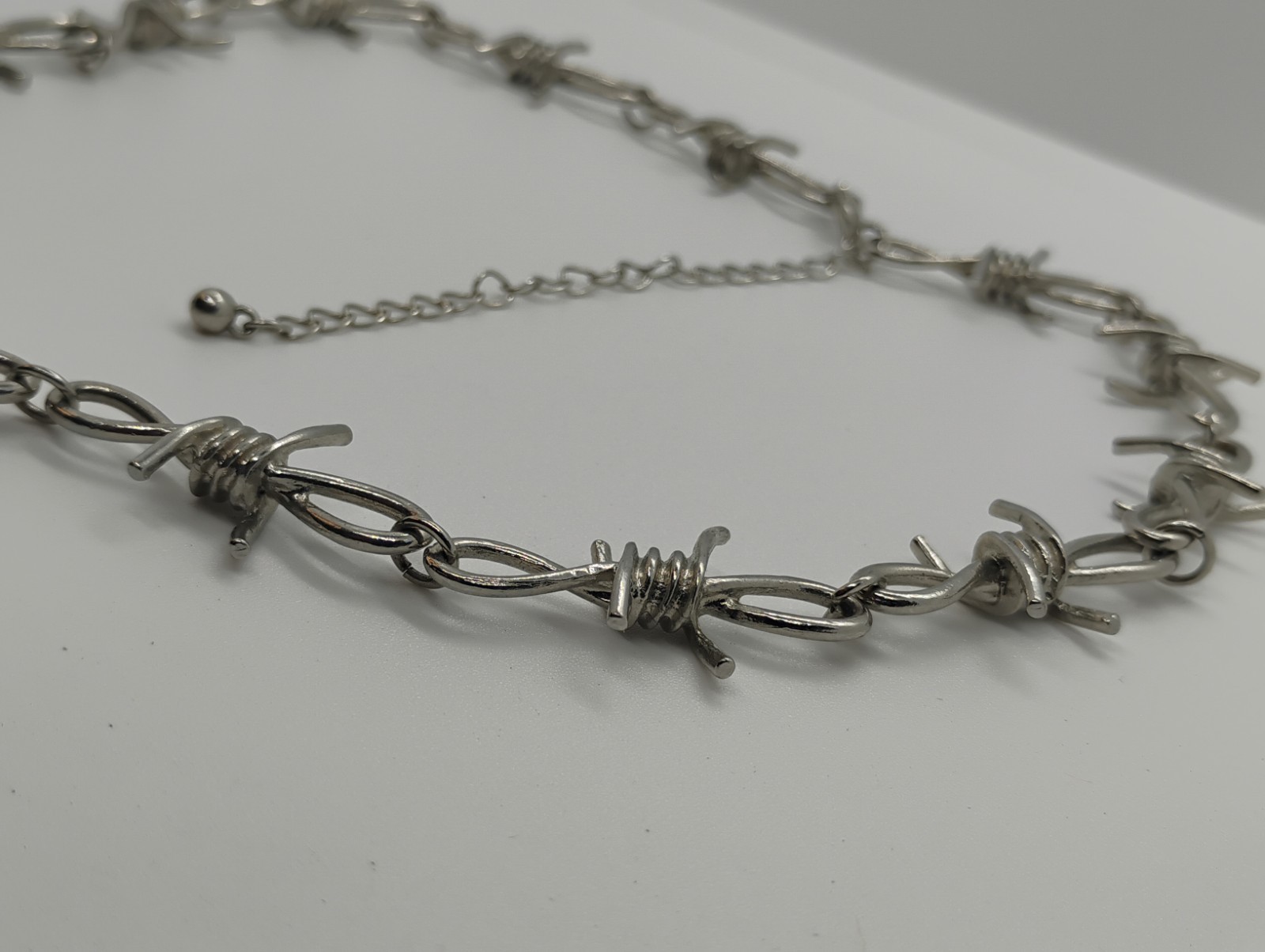 Punk Rock Emo Gothic Biker Silver Barbed Wire Bramble Chain Choker Necklace