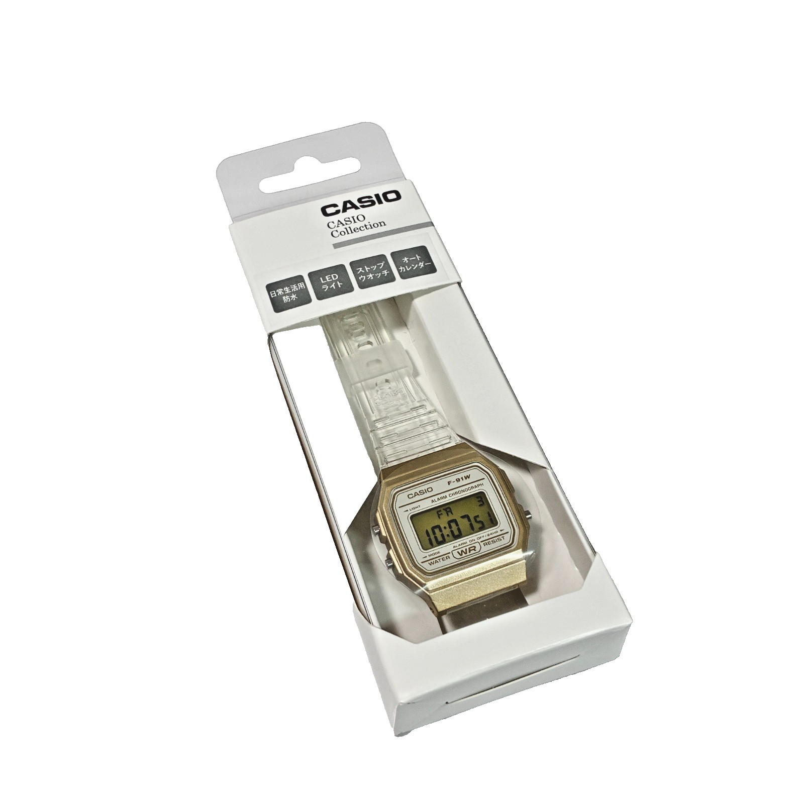 CASIO F-91WS-7A2JF Classic Digital Watch Clear Skeleton Gold Brand Japan New