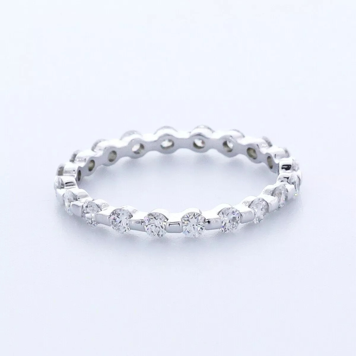 Eternity Wedding Ring 14K Gold Classic 1.50 Carat Round Lab-Grown Diamond D VVS1