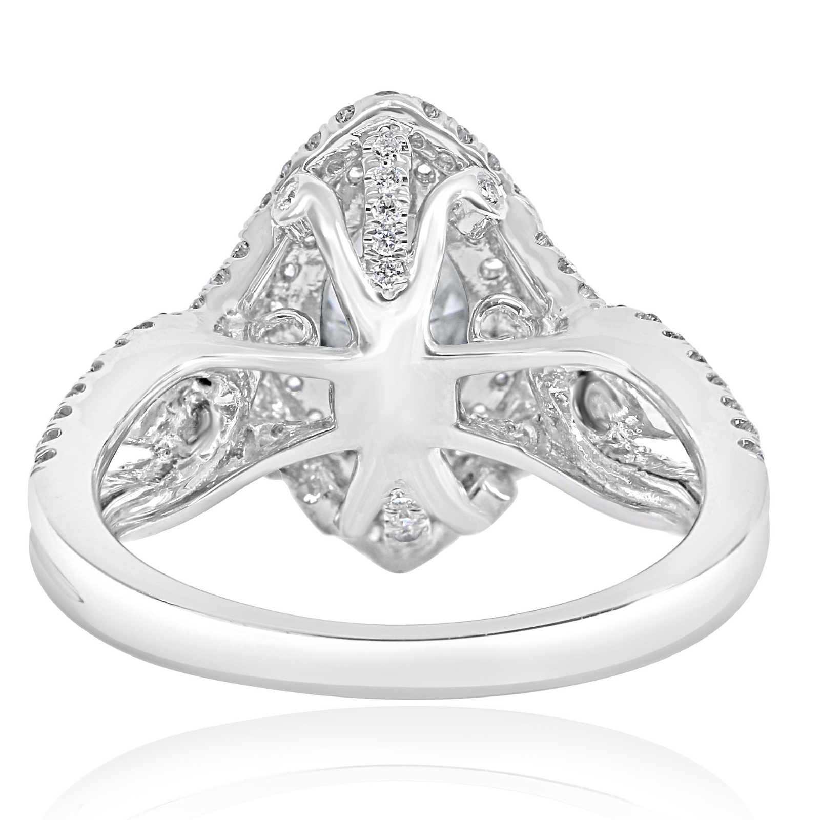 1.83 CT Marquise Cut Natural Diamond Engagement Ring 14k White Gold