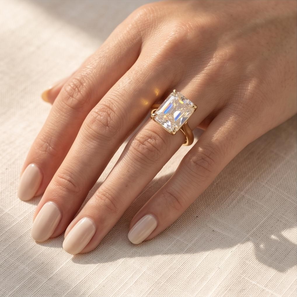 IGI Certified 3.00Ct Cushion Cut Lab Grown Diamond Ring F VVS2 14K Yellow Gold