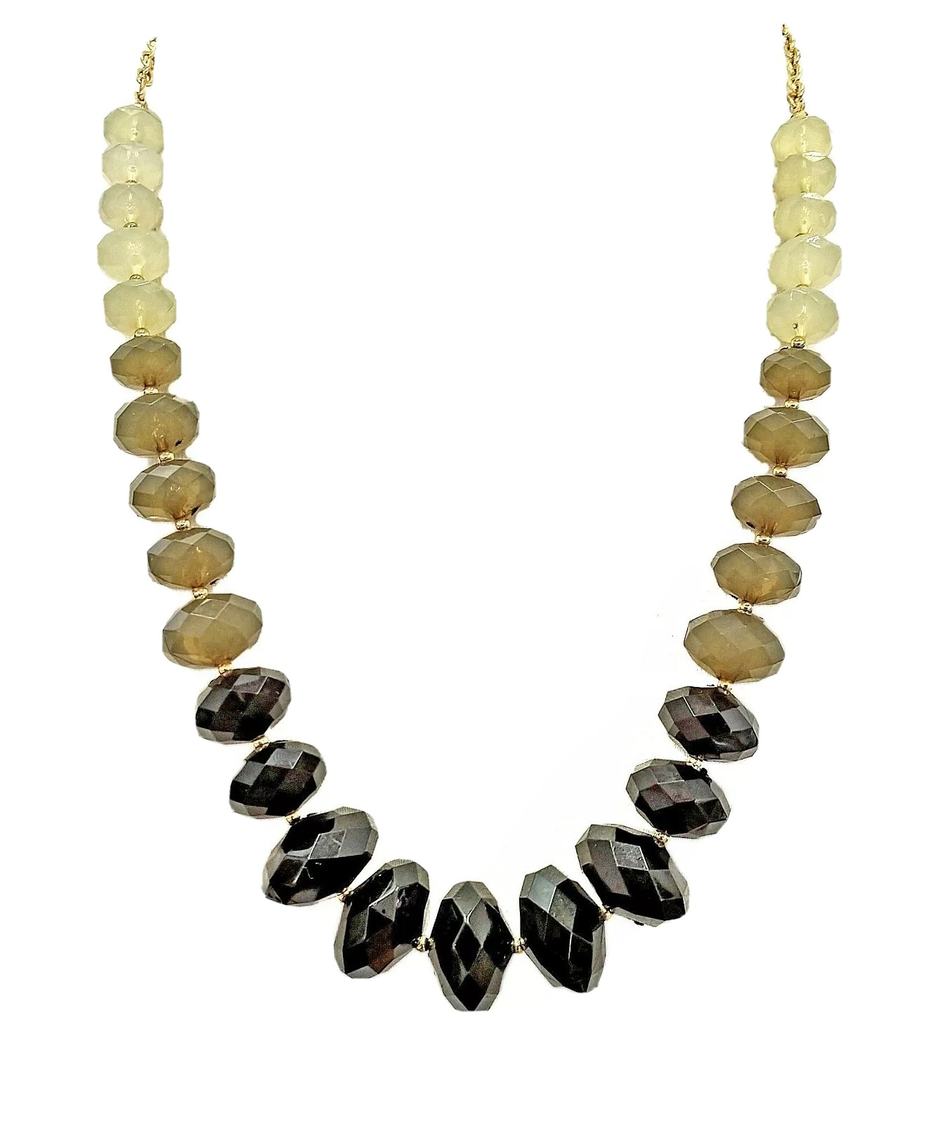 Multi Color Black, Grey, and Off White Large Bead Necklace Fashion Neck – NEW