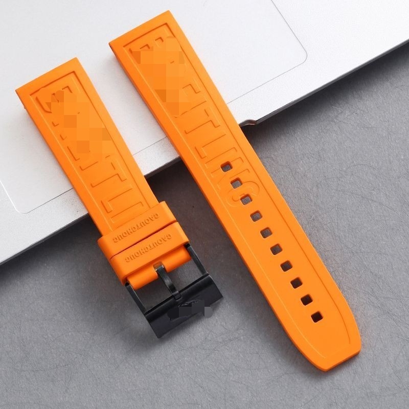 22 24mm rubber strap silicone suitable for Breitling Avenger orange blue