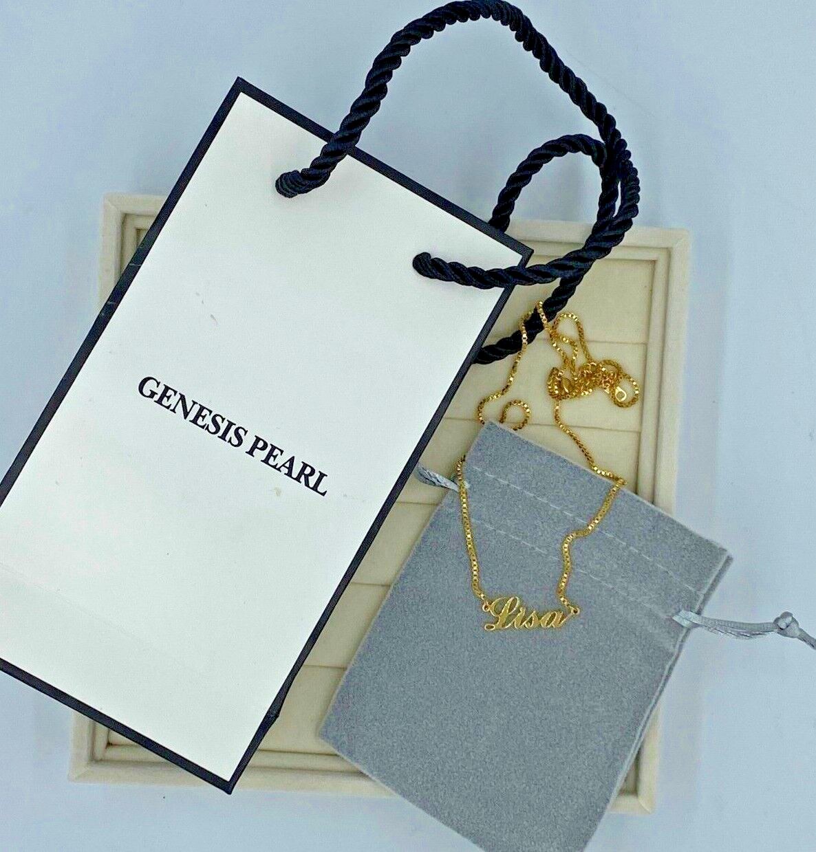 Jewelry Signature Name Necklace 18K Gold For Woman Mom Girl With Gift Bag Xmas
