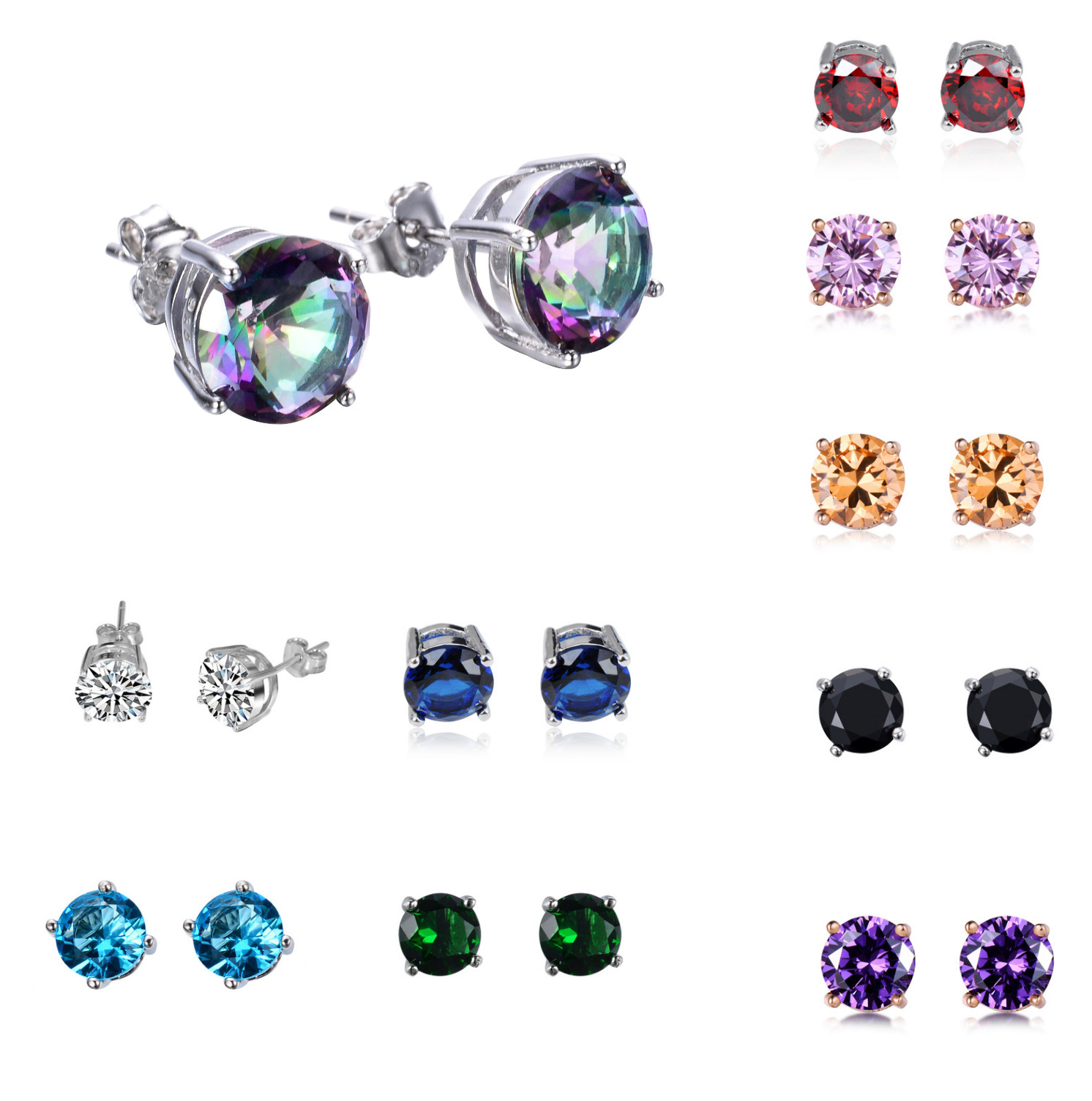 Men Women 925 Sterling Silver Post Round Basket Set Stud Earrings Gift PE22