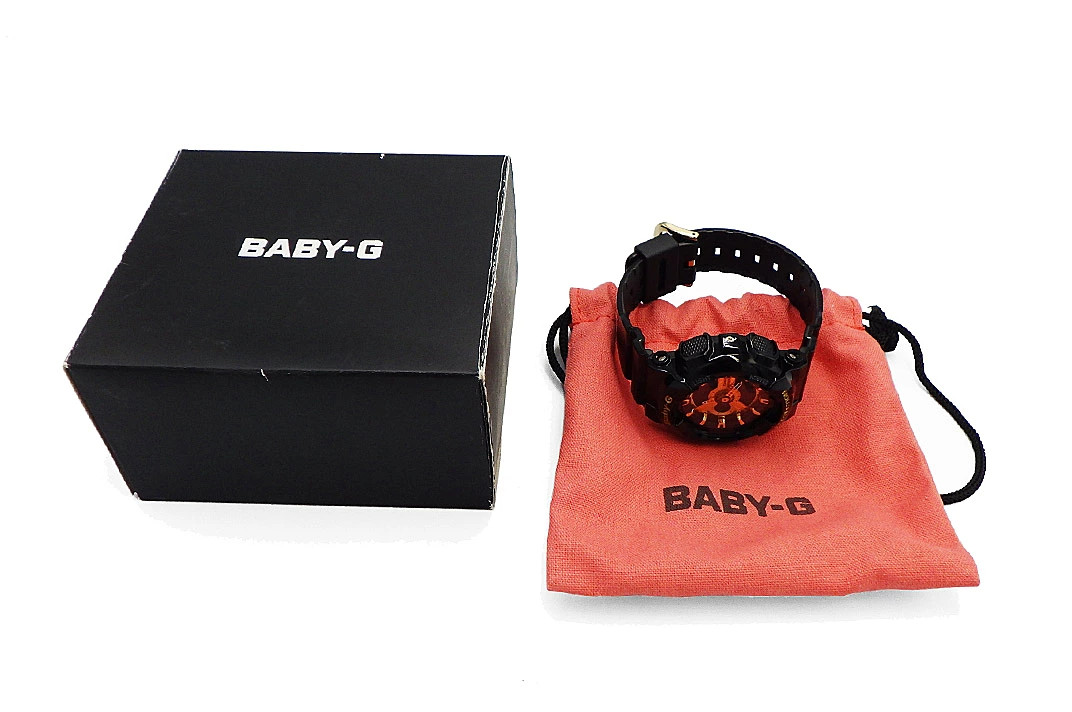 CASIO BABY G BA 110 1AJF BA 110 Series Glossy Black Gold with outer box and bag