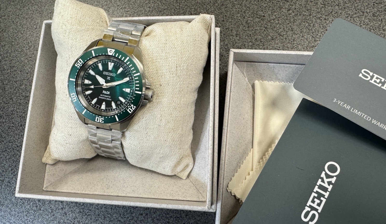 Seiko Prospex Sea Samurai PADI Divers Green Dial Special Edition Watch SRPL13