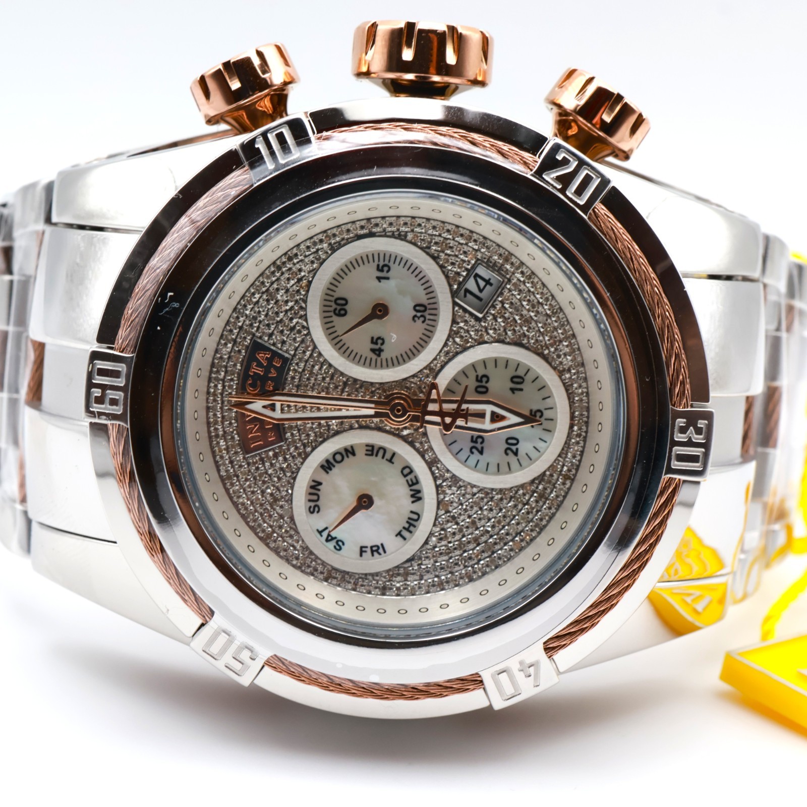 NEW Invicta Reserve Bolt Zeus 45919 53mm 1.02CT Diamond MOP Ronda 200M Watch