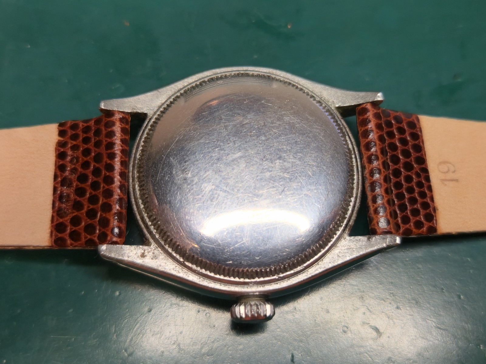 Rolex Big Bubbleback Oyster Perpetual Ref. 6284 Wristwatch 1950s Vintage 34mm