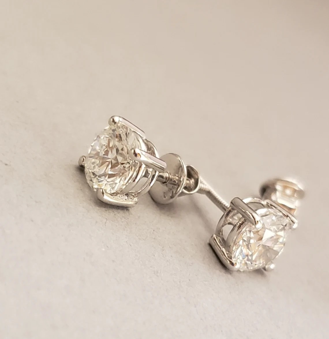 2.00CT Round Lab Grown/CVD Diamond Women’s Wedding Stud Earrings 14k White Gold