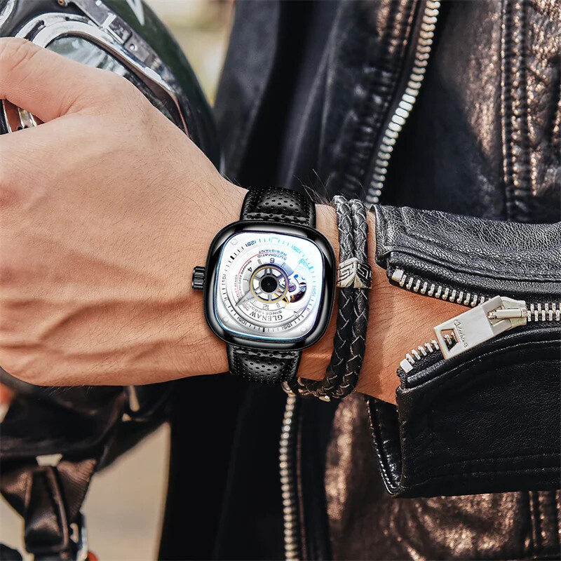 2025 New Mechanical Watch for Men Breathable Leather stainless Steel Automatic