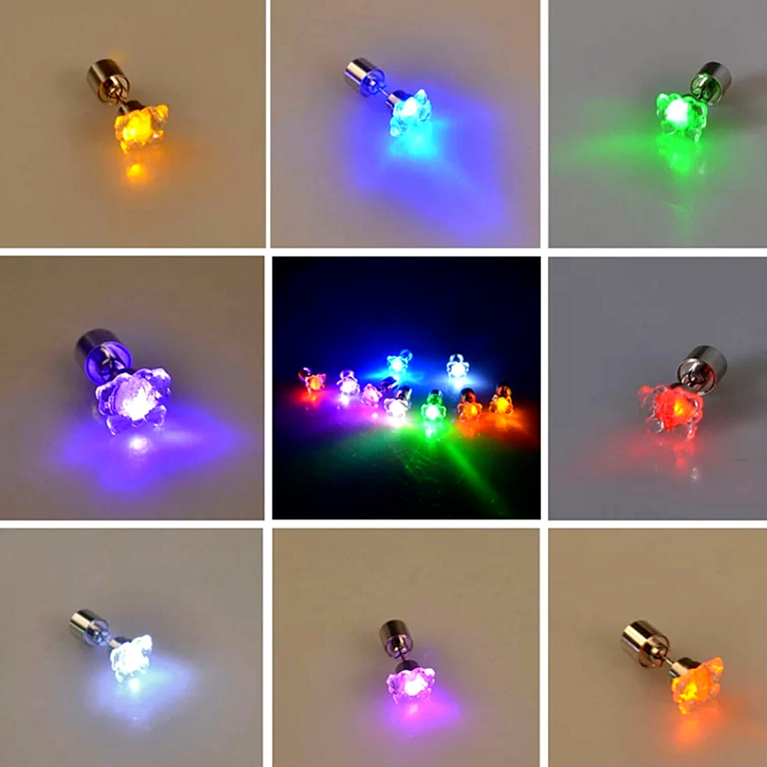 Aretes Zarcillos con Luz LED de Diamantes Accesorios Para Mujer y Niña Par US