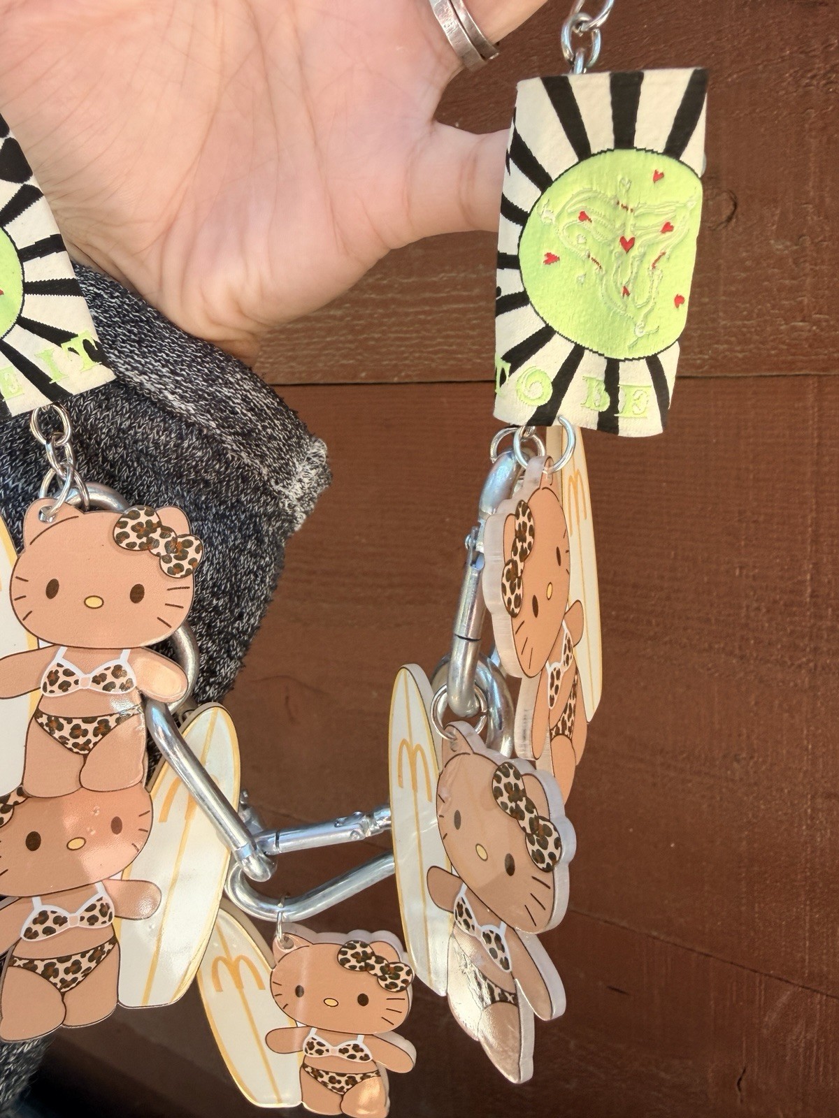 Hello Kitty summer skateboard necklace waist chain personality unique design