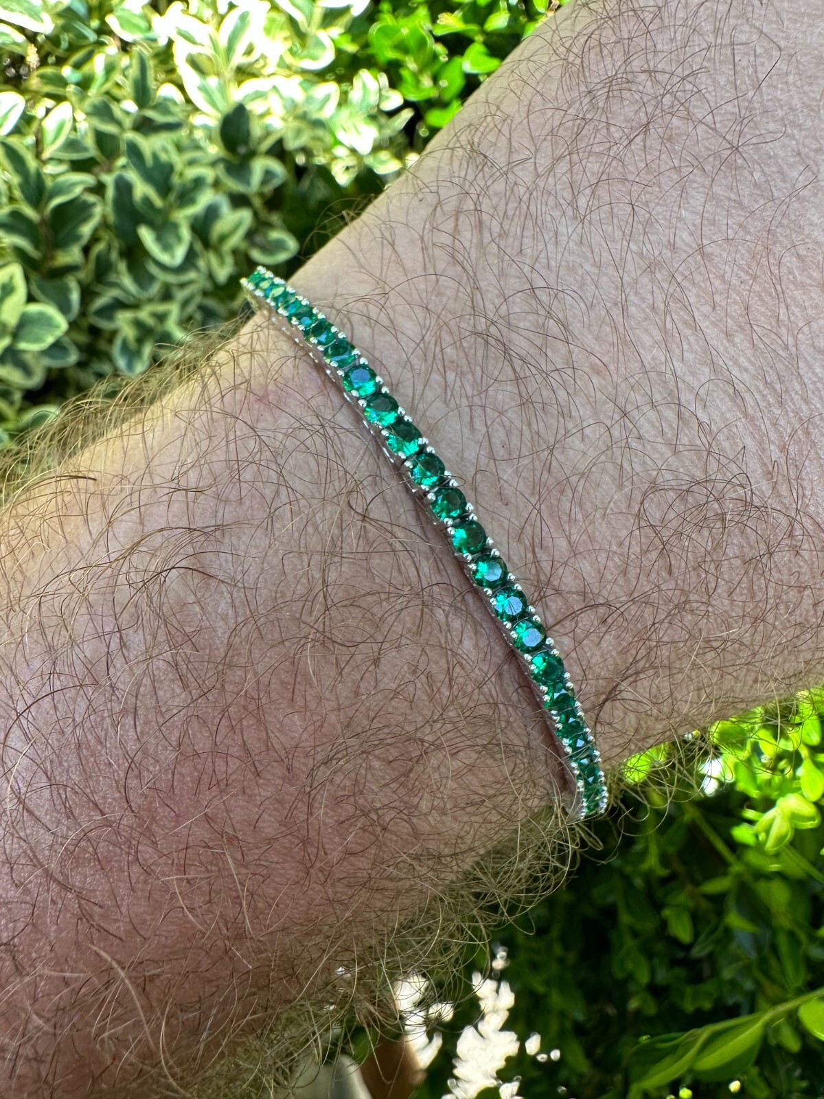 3mm Green CZ Tennis Bracelet Real Iced 925 Sterling Silver Mens Ladies 6-8.5″