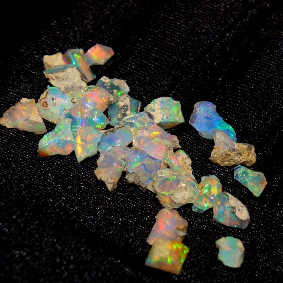 Dry Opal Rough Lot 10 Pieces Natural Ethiopian Welo Opal Raw AAA cut grade rough