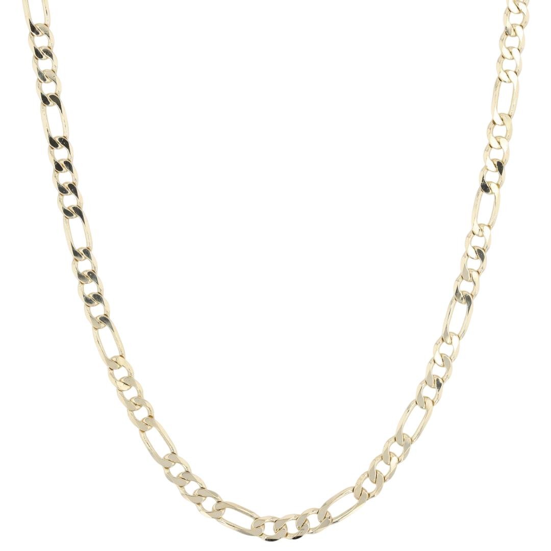 3.3mm Figaro Link Chain 16.25″ Necklace 14k Yellow Gold 6.94 Grams