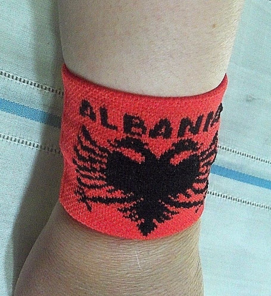 NEW ALBANIAN FLAG WRIST BAND-ELASTIC FLAG SPORT UNISEX BRACELET-ALBANIA SOUVENIR
