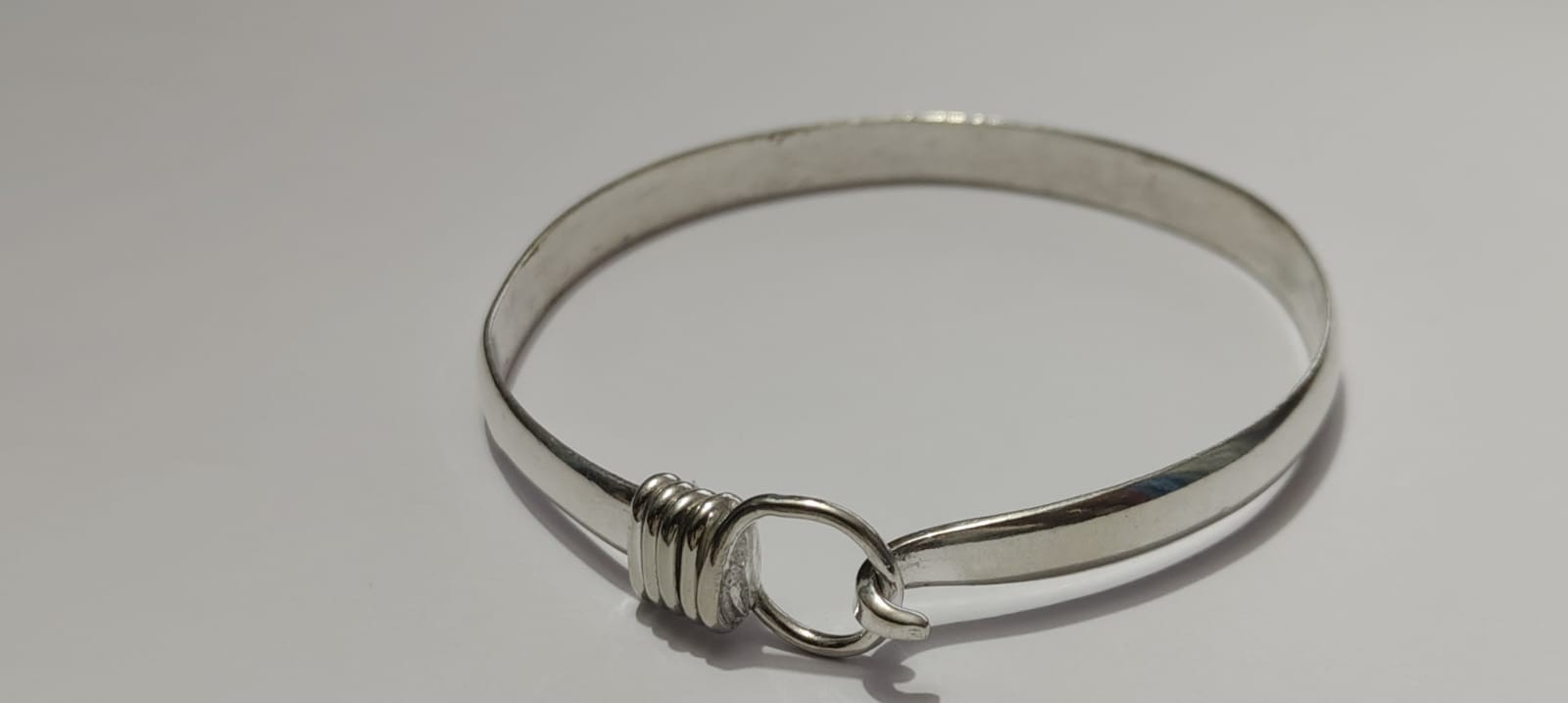 Cuff Bracelet Hook Clasp Bangle 925 Sterling Silver Handmade Bangle Al Size 5 12