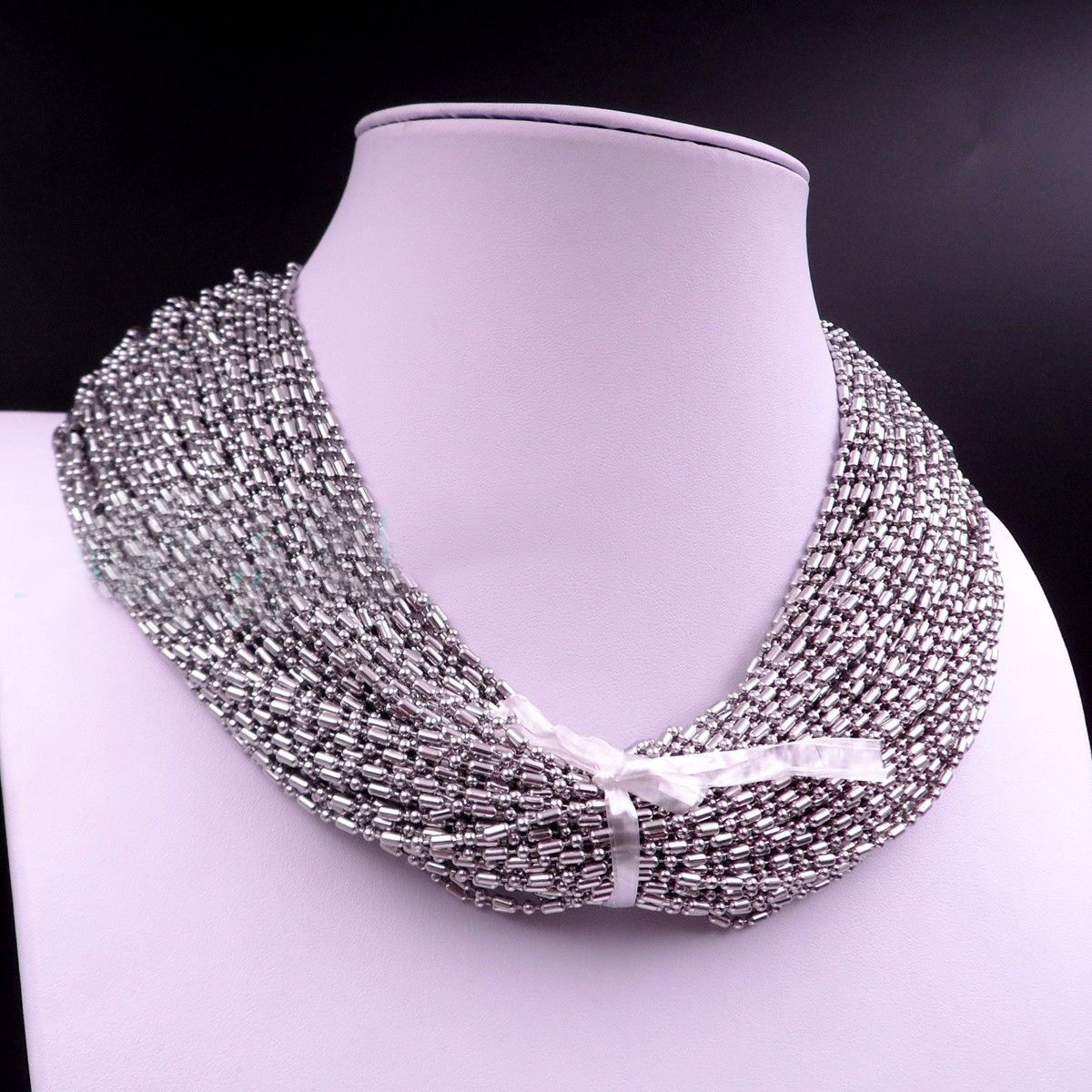 Wholesale 1.5/2/2.4/3.2mm 316L Stainless Steel Ball Bamboo Link Chain Necklace