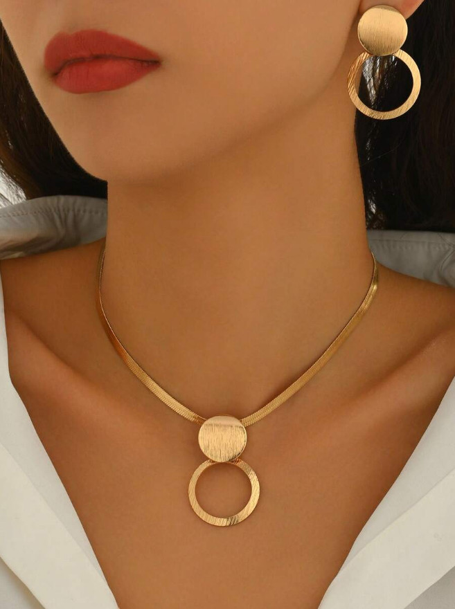 3PCS Elegant Necklace Earrings Jewelry Set For Women Faux Pearl Heart Pendant US