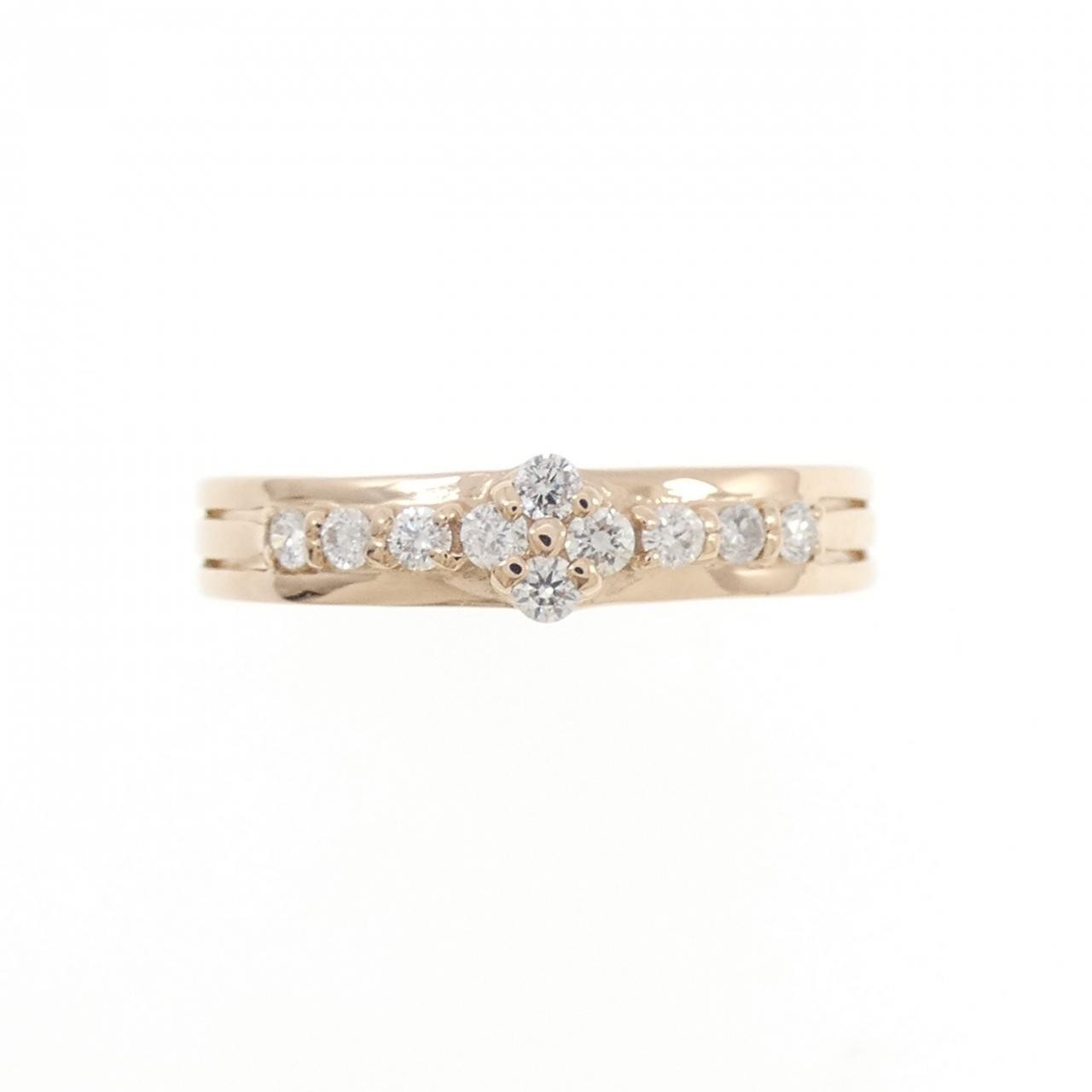 Authentic K18PG Diamond Ring 0.15CT #260-008-325-6462