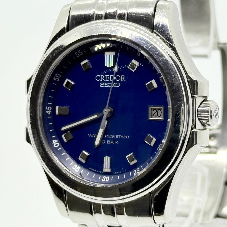 SEIKO CREDOR Pacifique 8J82-6A00 Blue Dial HAQ Quartz Mens Watch