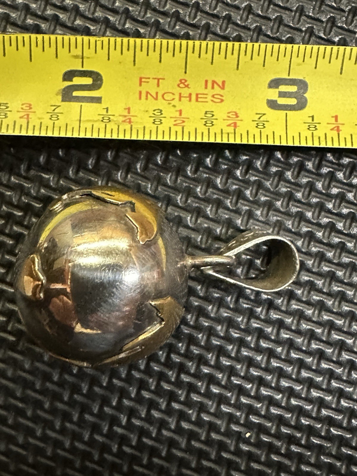VTG Sterling Silver 925 Globe Chime Harmony Pendant World Map Bell Charm 14.3 Gr