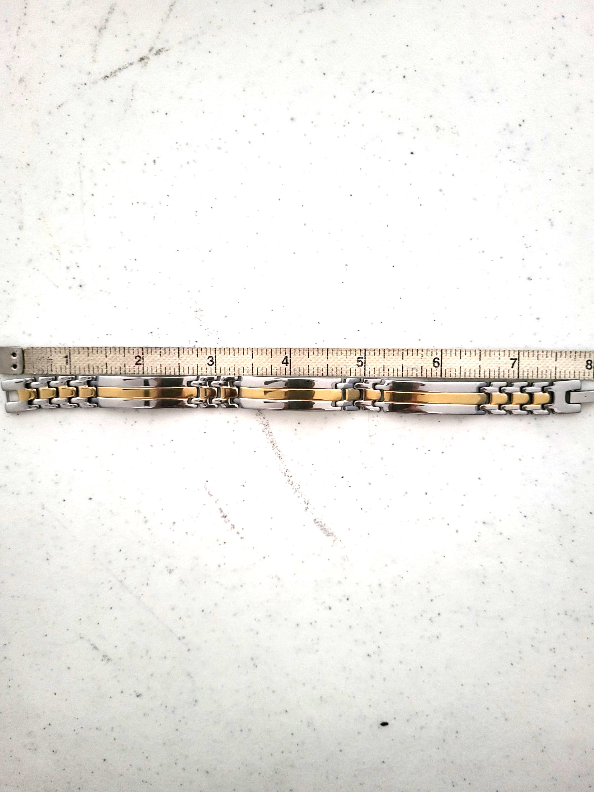 Gold- Silver toned stainless steel bracelet