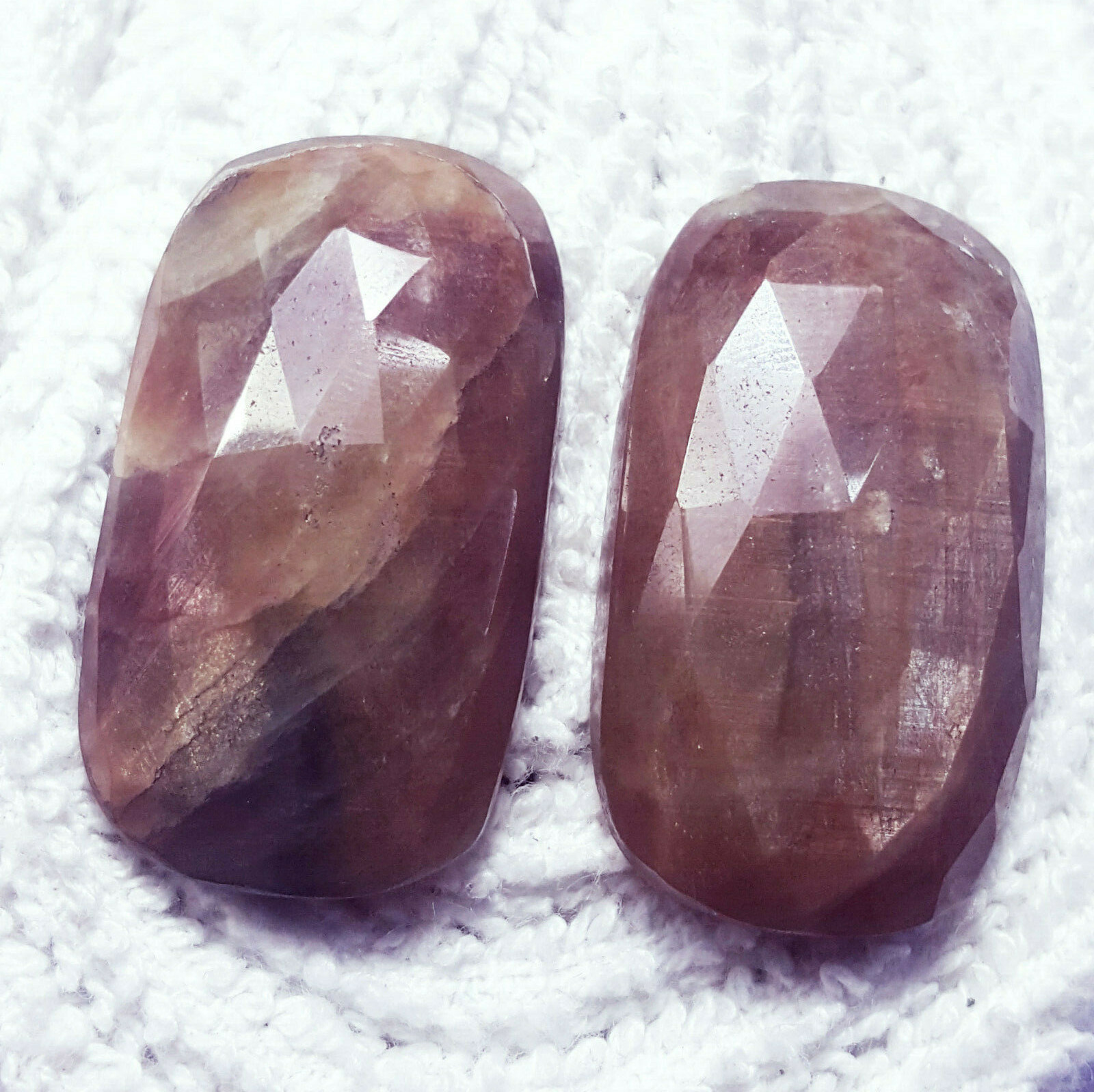 100% Natural Bi-Color Sapphire Loose Gemstone 58.85 & 58.05 Ct With Free Gift
