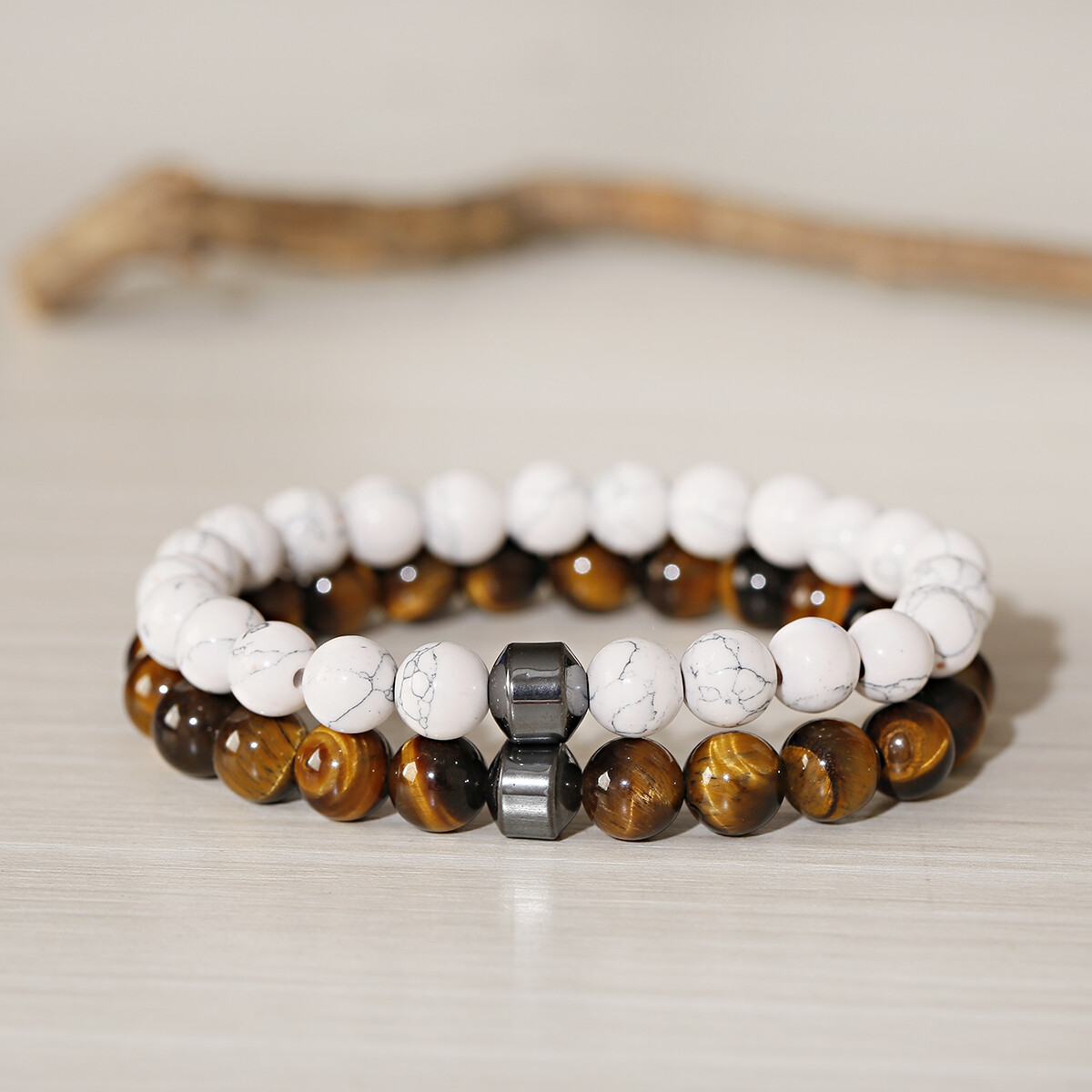 Men Women Natural Round Gemstone Bead Handmade Beads Charm Jewelry 8MM Bracelet