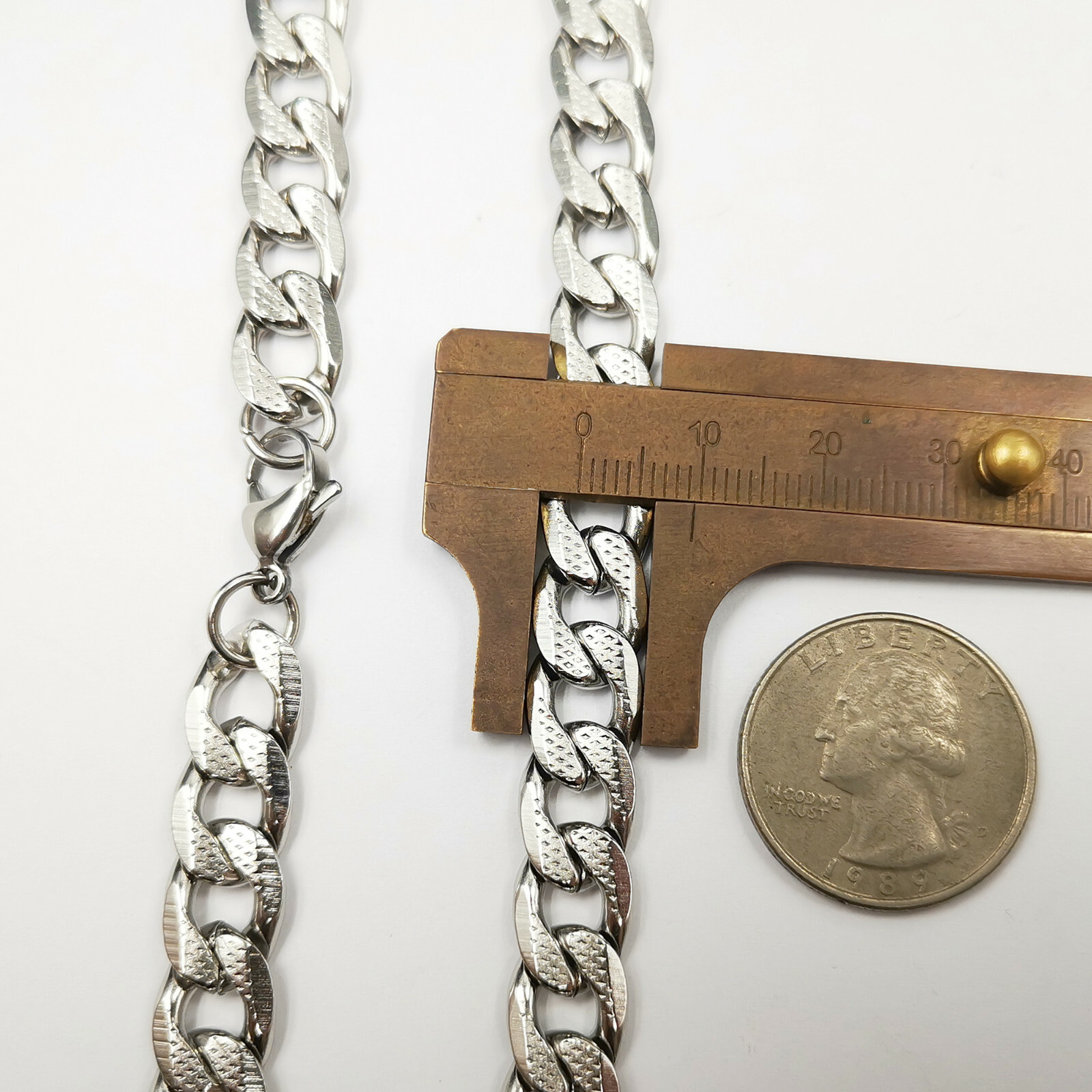 Rare Men’s 9.5mm S.Steel Necklace (or bracelet) curb chain 7.5–40in