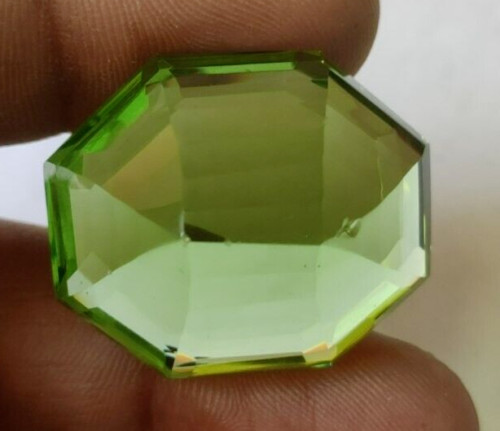 64.65 Ct. Fancy Cut Faceted Green Amethyst Loose Gemstone for Ring & Pendant