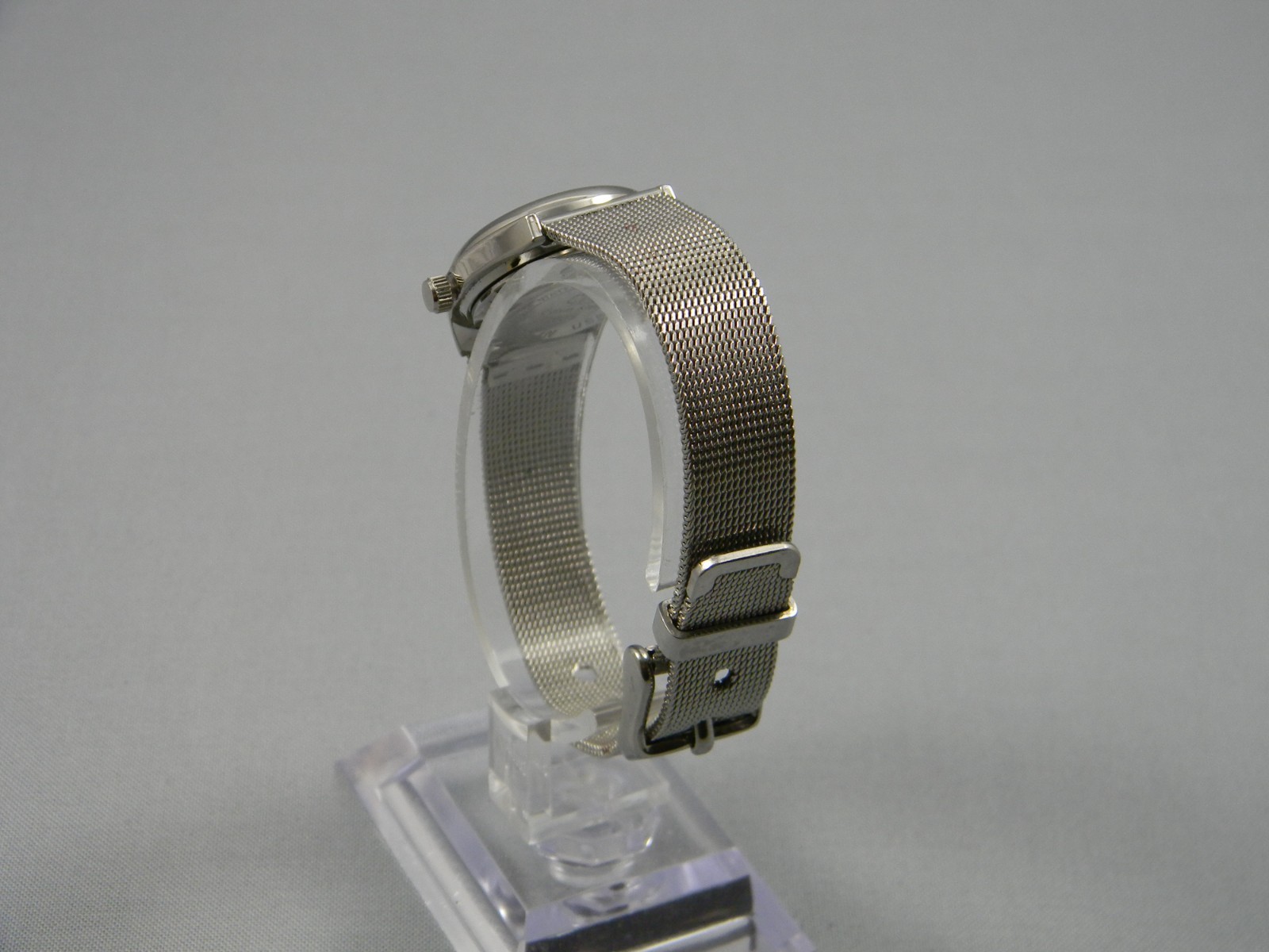Calvin Klein Watch Women 26mm Silver Tone Blue/Black Dial Mesh Band New Battery