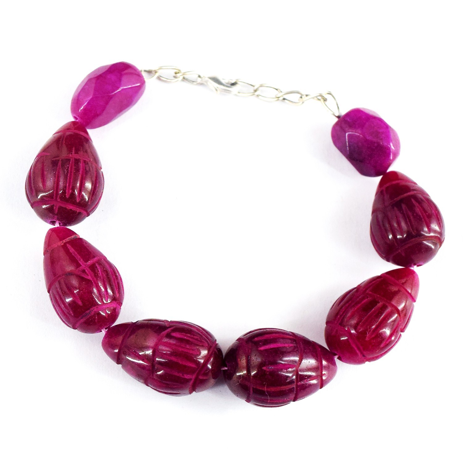 Awesome Massive 218.00 Cts Ruby Carved Best Beaded Wonderful Bracelet RK 17 E778