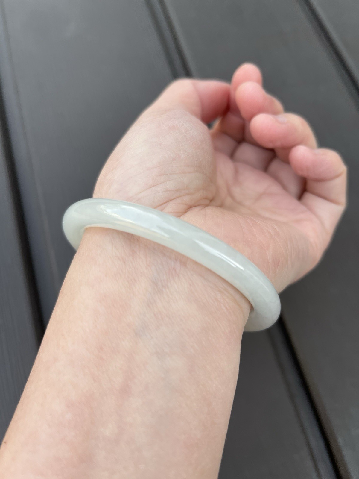 BW057-RP 55.9mm Certified Untreated Grade A Burmese Jadeite Bangle Jade Bracelet