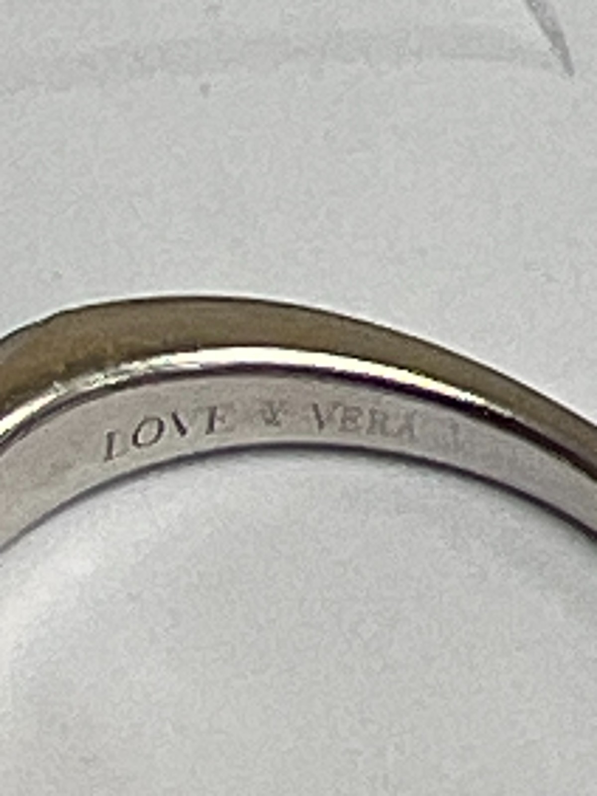Vera Wang Love 14K White Gold 3 Diamond Halo Size 6.25 Engagement Ring TCW 0.82