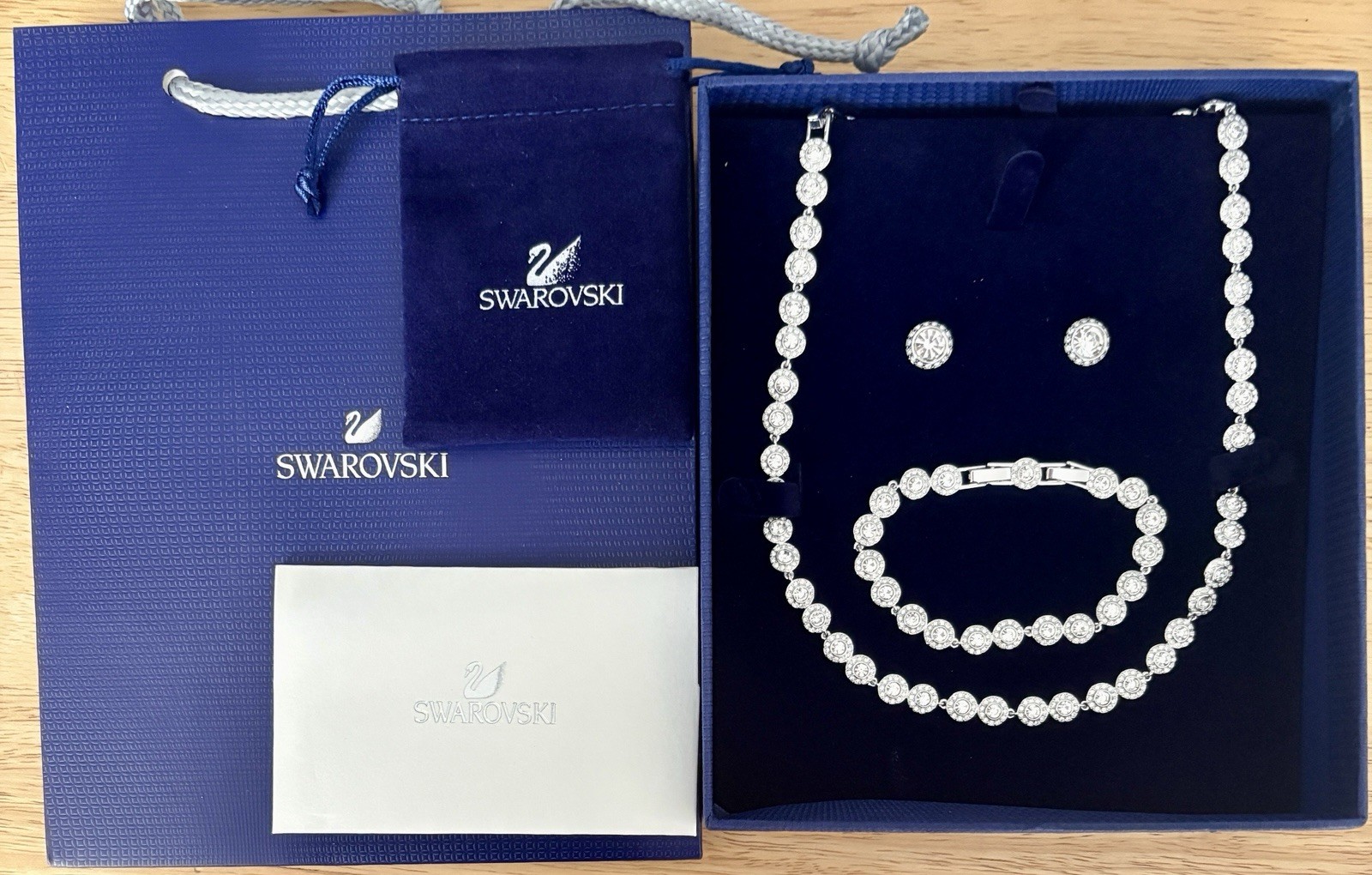 Swarovski Una Angelic Tennis Necklace Set3. Small Cut Round. Brand New Boxed