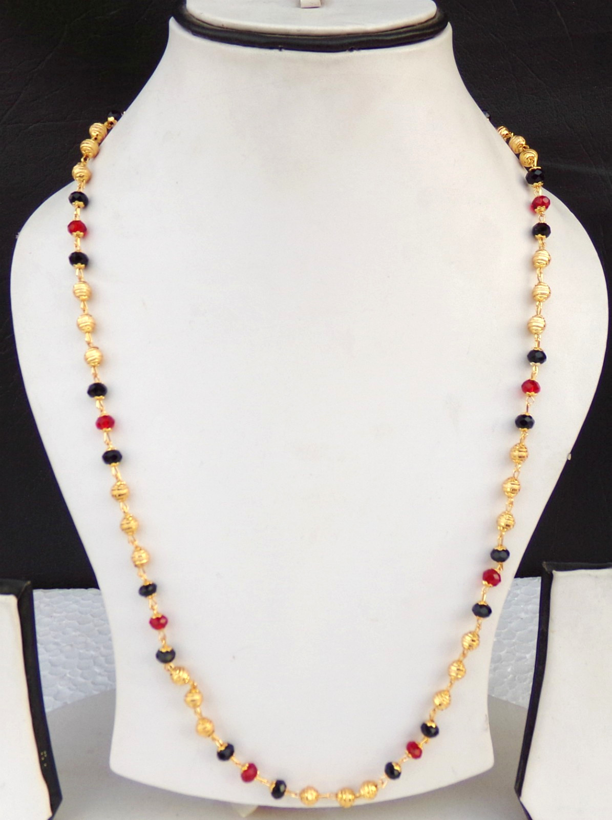 Indian Fashion Jewelry Ethnic Gold Plated Long Necklace Light Chain Mala 24″ pp9