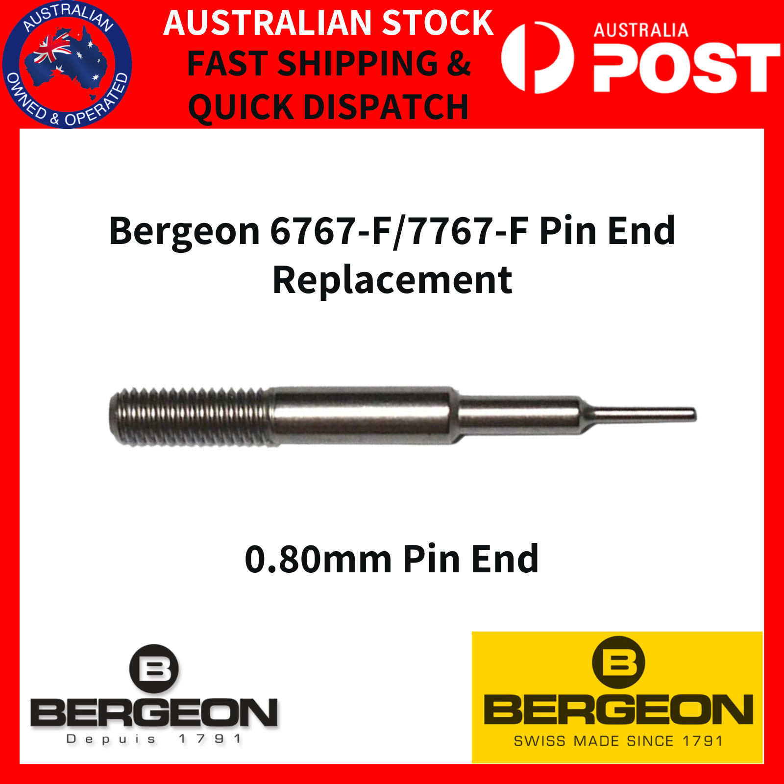 Bergeon 6767-F & 7767-F Replacement Spare Pin End For Spring Bar Tool 6767-BF