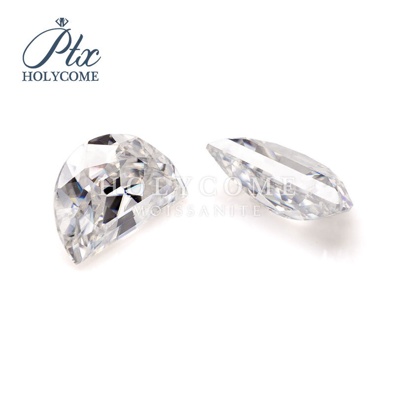 3x4mm-6x9mm White D Color Half Moon Moissanite Stone VVS1 Excellent For Jewelry