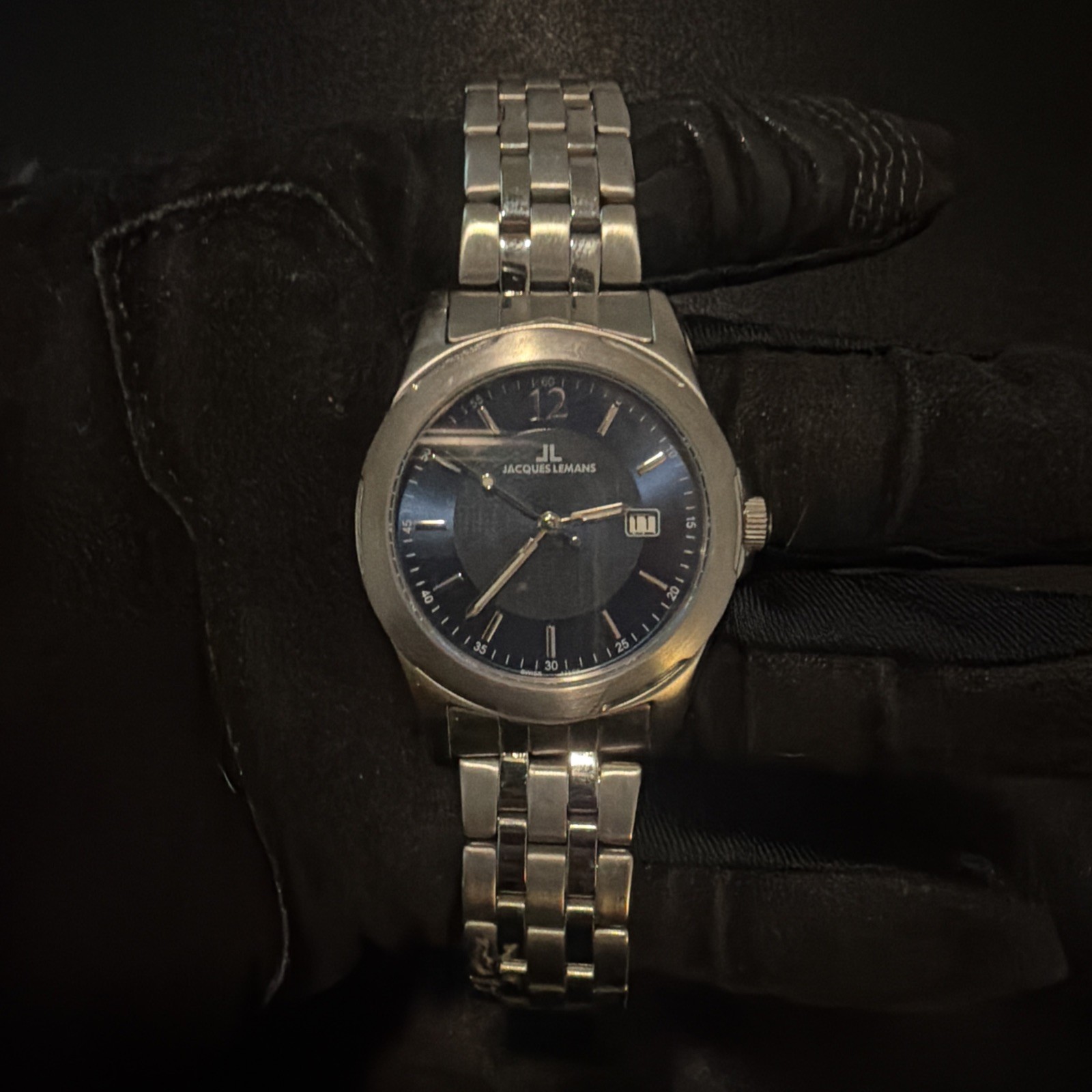 Jacques Lemans 1-1019 Date Quartz Stainless Silver/gold Trim /Unused Works