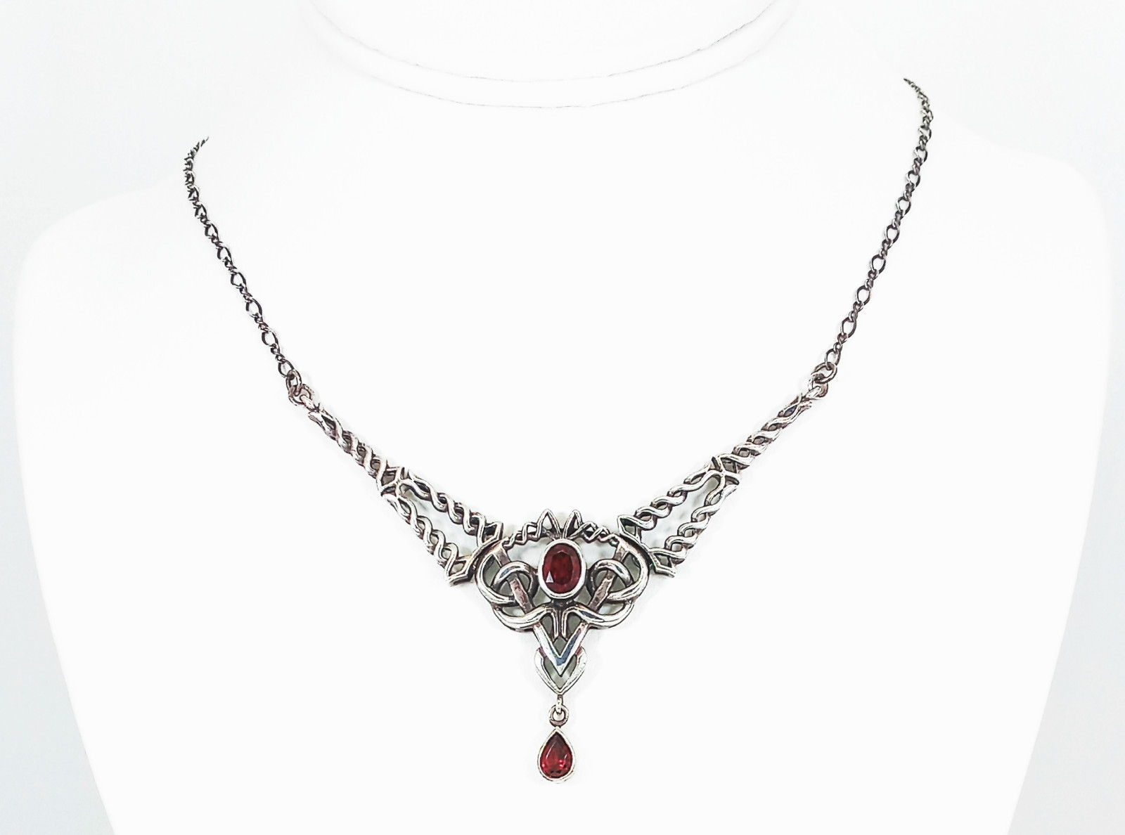 Vintage 2003 Peter Stone Celtic Garnet Necklace Peter Stone PSCL